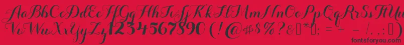 Aurella Font – Black Fonts on Red Background