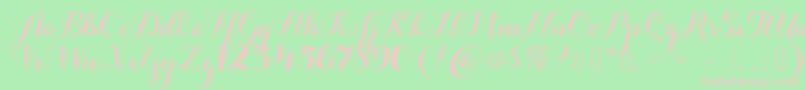 Aurella Font – Pink Fonts on Green Background