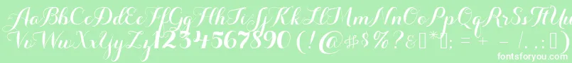 Aurella Font – White Fonts on Green Background