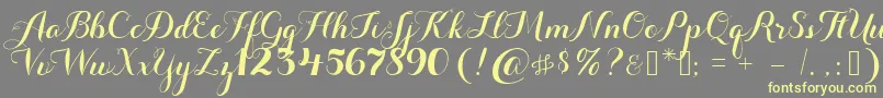 Aurella Font – Yellow Fonts on Gray Background