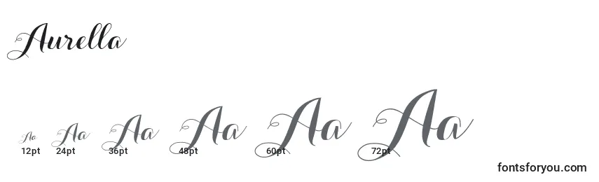 Размеры шрифта Aurella
