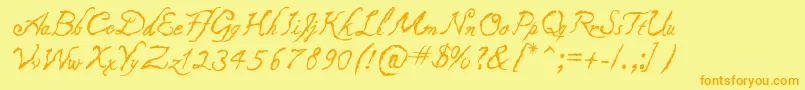 Caligraf1435 Font – Orange Fonts on Yellow Background