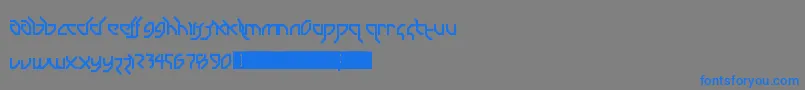 フォントDrumAndBassLdr – 灰色の背景に青い文字