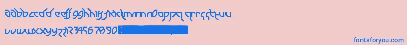 Шрифт DrumAndBassLdr – синие шрифты на розовом фоне