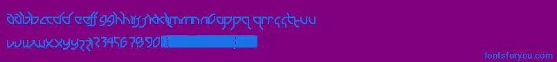 DrumAndBassLdr-fontti – siniset fontit violetilla taustalla