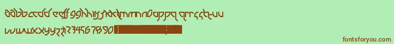 Шрифт DrumAndBassLdr – коричневые шрифты на зелёном фоне