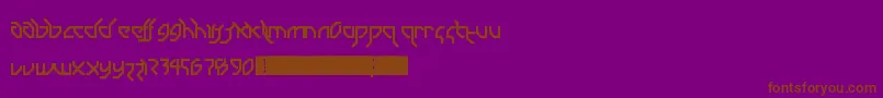 フォントDrumAndBassLdr – 紫色の背景に茶色のフォント