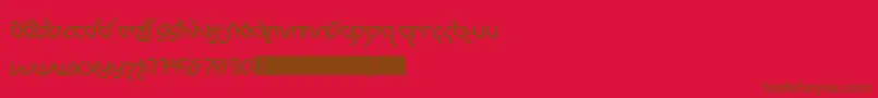DrumAndBassLdr-fontti – ruskeat fontit punaisella taustalla