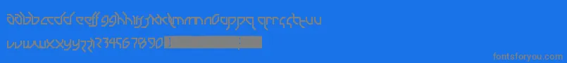 フォントDrumAndBassLdr – 青い背景に灰色の文字