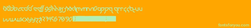 Шрифт DrumAndBassLdr – зелёные шрифты на оранжевом фоне