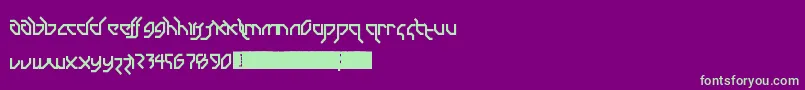 DrumAndBassLdr-Schriftart – Grüne Schriften auf violettem Hintergrund