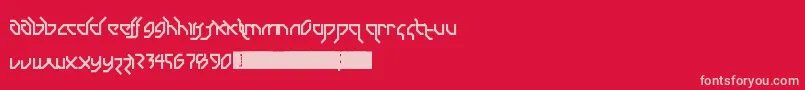 DrumAndBassLdr-Schriftart – Rosa Schriften auf rotem Hintergrund