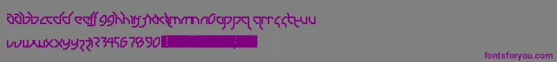 フォントDrumAndBassLdr – 紫色のフォント、灰色の背景