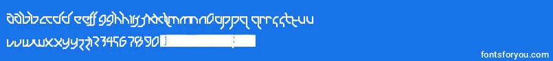フォントDrumAndBassLdr – 青い背景に白い文字