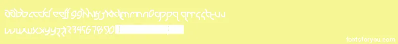 Шрифт DrumAndBassLdr – белые шрифты на жёлтом фоне