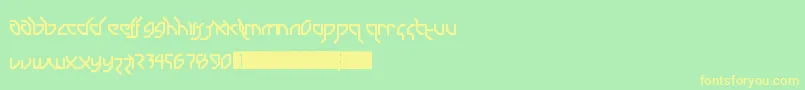 DrumAndBassLdr-Schriftart – Gelbe Schriften auf grünem Hintergrund