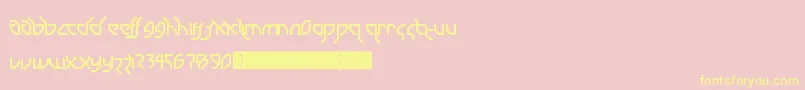 DrumAndBassLdr-fontti – keltaiset fontit vaaleanpunaisella taustalla