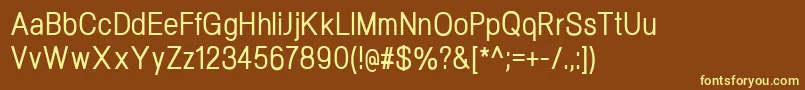 Fonte NeogramMediumcnd – fontes amarelas em um fundo marrom