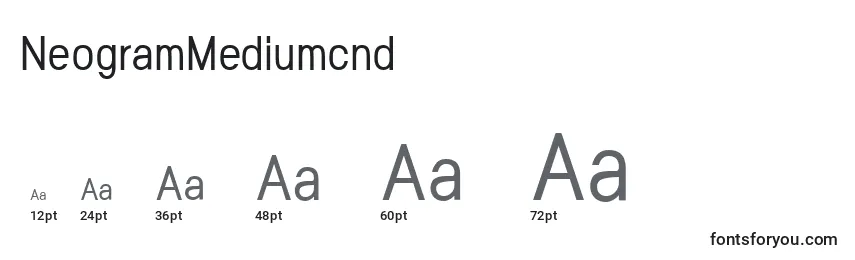 Размеры шрифта NeogramMediumcnd