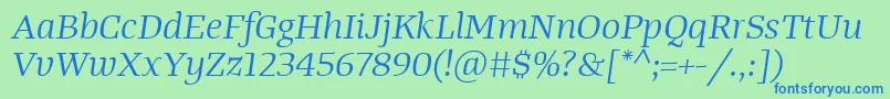fuente TangerserifwideBookitalic – Fuentes Azules Sobre Fondo Verde
