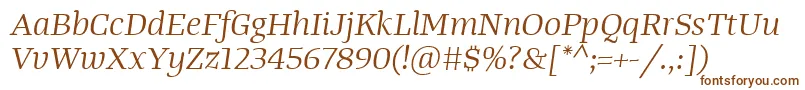 fuente TangerserifwideBookitalic – Fuentes Marrones Sobre Fondo Blanco