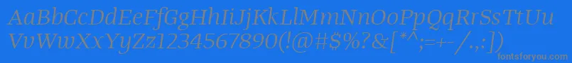 fuente TangerserifwideBookitalic – Fuentes Grises Sobre Fondo Azul