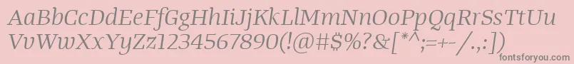 fuente TangerserifwideBookitalic – Fuentes Grises Sobre Fondo Rosa