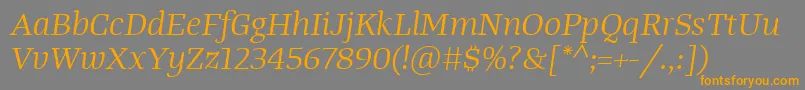 Czcionka TangerserifwideBookitalic – pomarańczowe czcionki na szarym tle