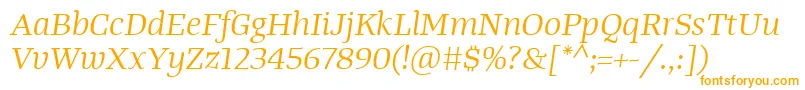 TangerserifwideBookitalic Font – Orange Fonts on White Background