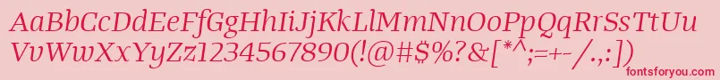 fuente TangerserifwideBookitalic – Fuentes Rojas Sobre Fondo Rosa