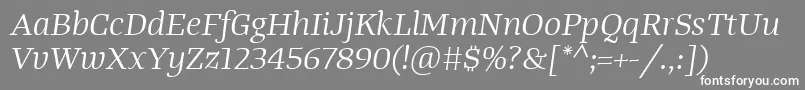 fuente TangerserifwideBookitalic – Fuentes Blancas Sobre Fondo Gris