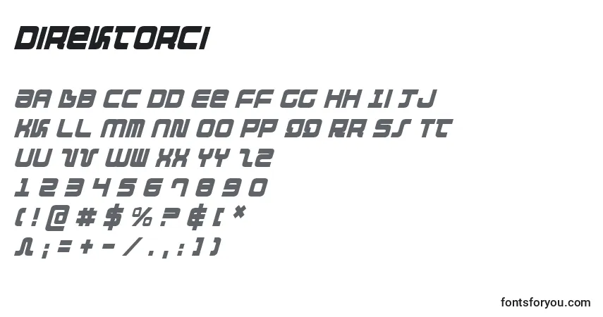 A fonte Direktorci – alfabeto, números, caracteres especiais