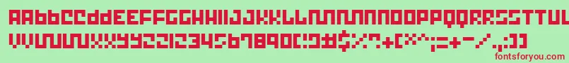 Trick ffy Font – Red Fonts on Green Background