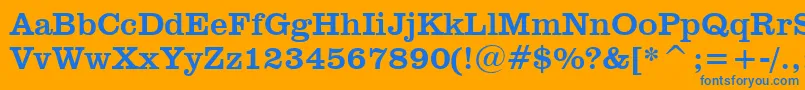 フォントClarendonBt – オレンジの背景に青い文字