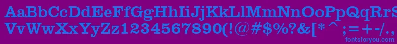 フォントClarendonBt – 紫色の背景に青い文字