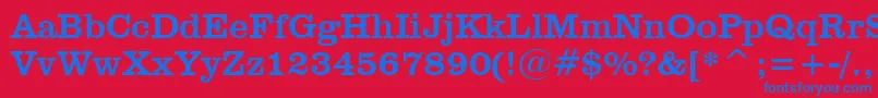 ClarendonBt Font – Blue Fonts on Red Background