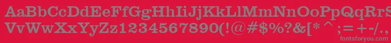 フォントClarendonBt – 赤い背景に灰色の文字