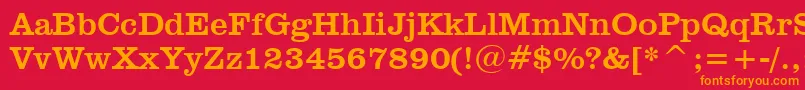 フォントClarendonBt – 赤い背景にオレンジの文字