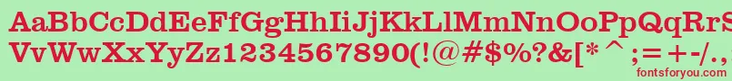 ClarendonBt Font – Red Fonts on Green Background