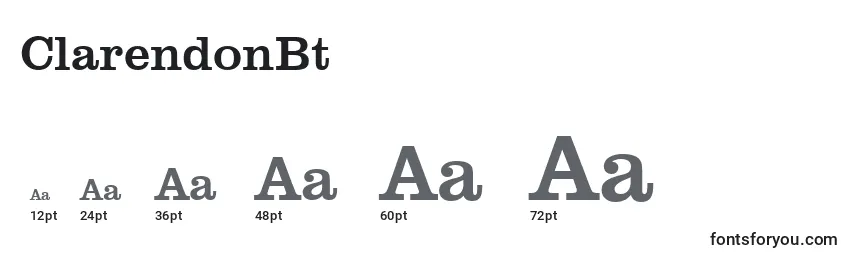 ClarendonBt Font Sizes