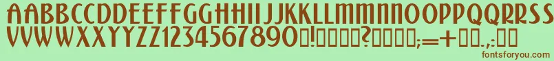 Kalenderblatt Font – Brown Fonts on Green Background