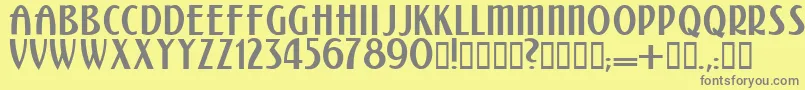 フォントKalenderblatt – 黄色の背景に灰色の文字