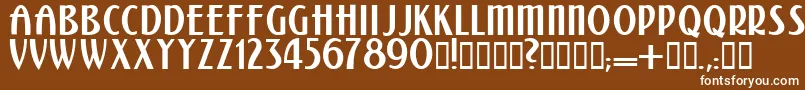 Czcionka Kalenderblatt – białe czcionki na brązowym tle