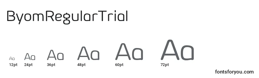 ByomRegularTrial Font Sizes