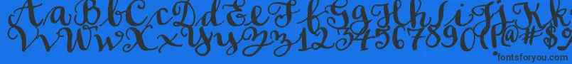フォントSoftScript – 黒い文字の青い背景