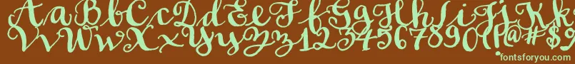 Шрифт SoftScript – зелёные шрифты на коричневом фоне