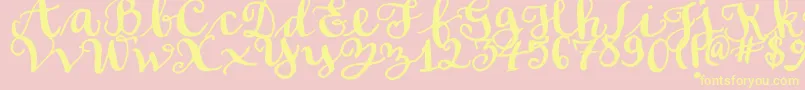 SoftScript Font – Yellow Fonts on Pink Background