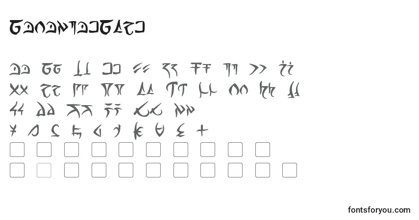 Czcionka BarazhadBold – alfabet, cyfry, specjalne znaki