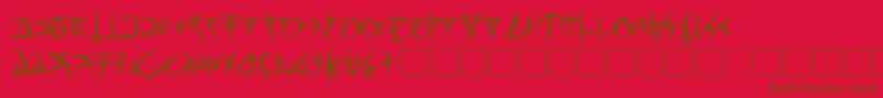 BarazhadBold-Schriftart – Braune Schriften auf rotem Hintergrund