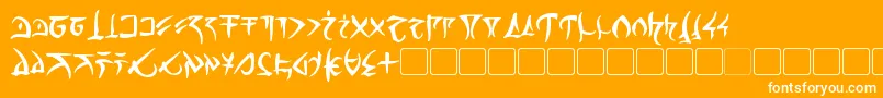 BarazhadBold-Schriftart – Weiße Schriften auf orangefarbenem Hintergrund